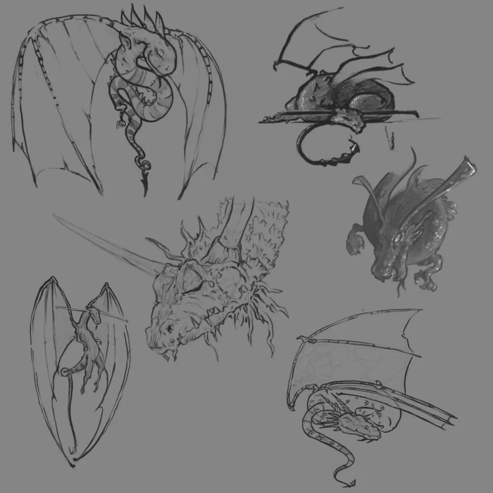 A bunch on simple concepts I sketched out before we selected on a final one.
