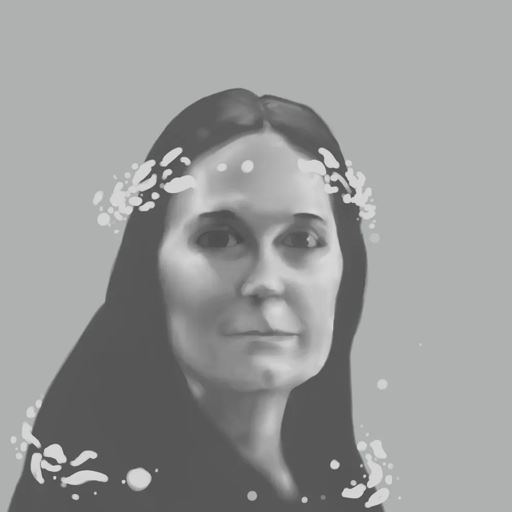 Dragon Doula v.~2. This is at a fairly early stage where I like to get my values nailed down. At this point, I really have no idea where I will take this piece. I know I want to add fantasy elements, but not sure what specially.