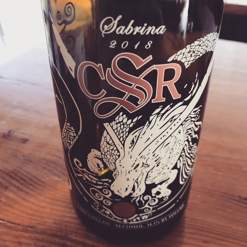 CR Sandidge Sabrina 2018 wine bottle