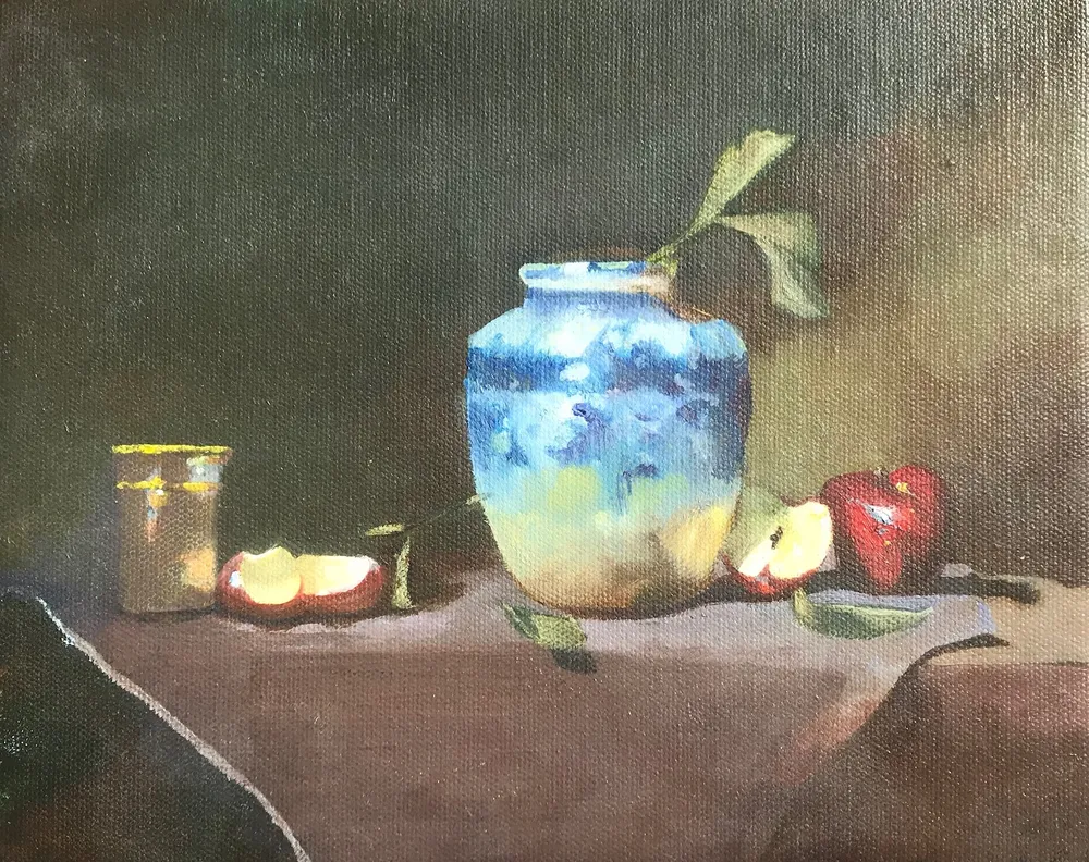 Oil Study (c. 2002, oil glaze) – this is my first and only oil painting.