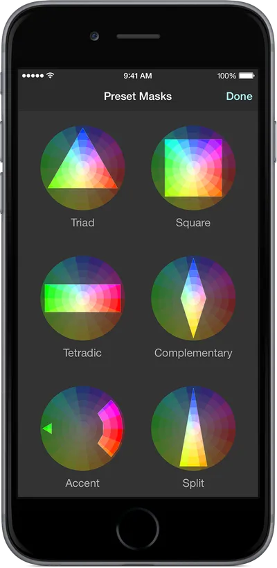 Color Masks allows you select any number of pre-defined masks based on various color theories. Do not worry, though, all of it is adjustable.